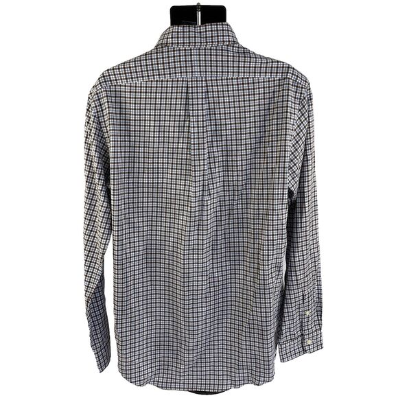 Mens Ralph Lauren Long Sleeve Button Down Shirt Sz L Maroon/Blue Check - Picture 7 of 7